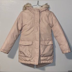 Old Navy Girls Faux Fur Long Jacket Size: 6-7